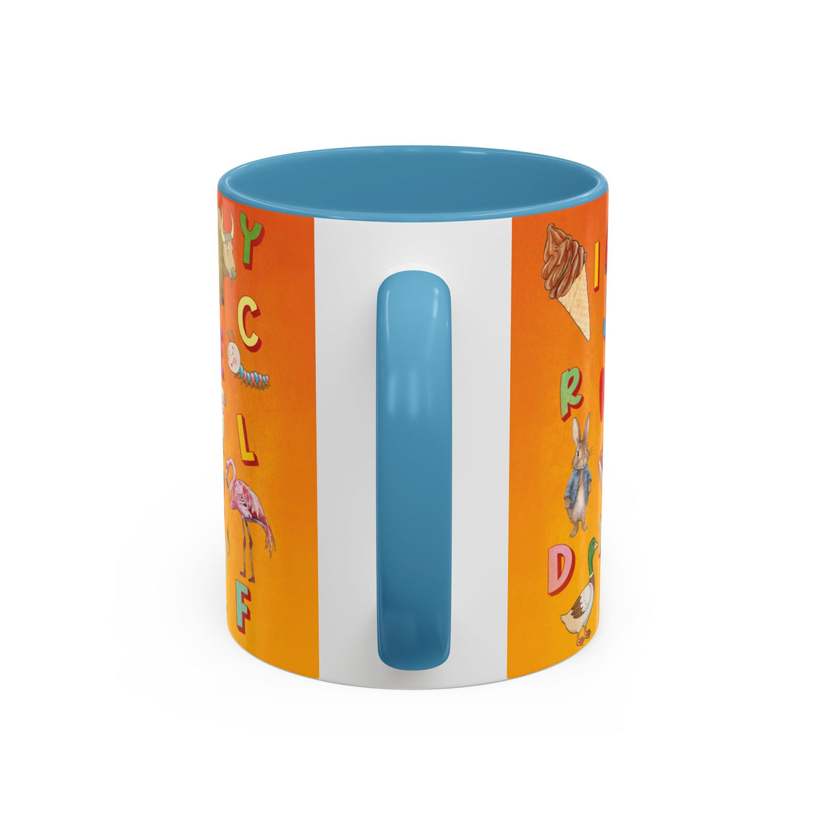 Animal Alphabet Accent Coffee Mug — Kids Learning ABCs, Colorful Educational Tea Cup (11/15 oz)
