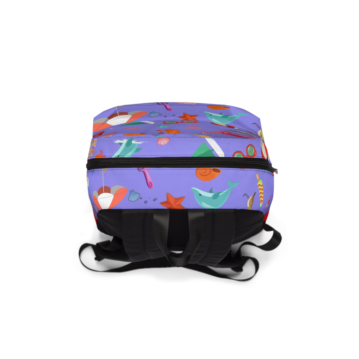 Beach Print Backpack — “A Girl at the Beach” Cute Summer School Bag
