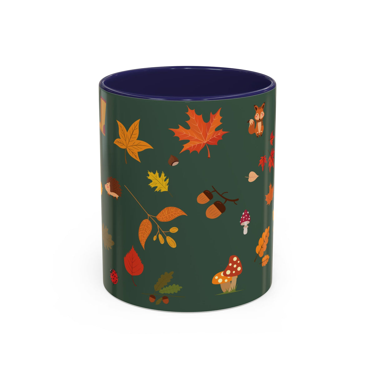 Copy of Christmas Pattern Accent Coffee Mug — Red Holiday Icons (11/15oz)