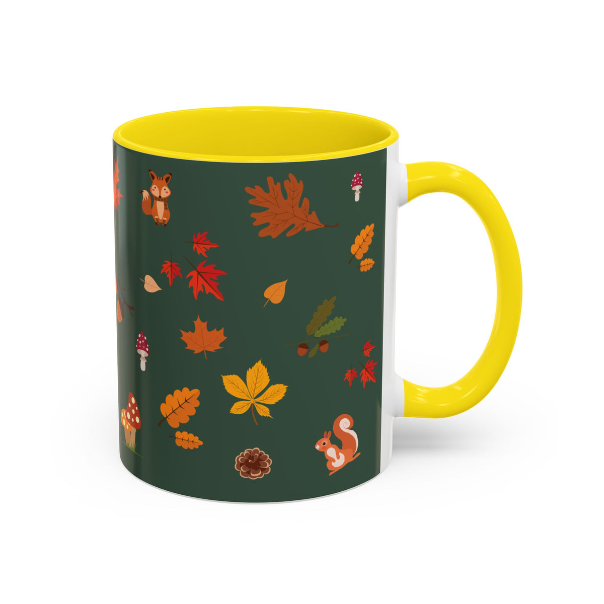 Copy of Christmas Pattern Accent Coffee Mug — Red Holiday Icons (11/15oz)