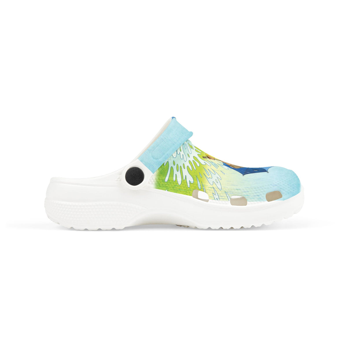 Kids Rainy Day Foam Clogs – Girl with Umbrella All-Over Print