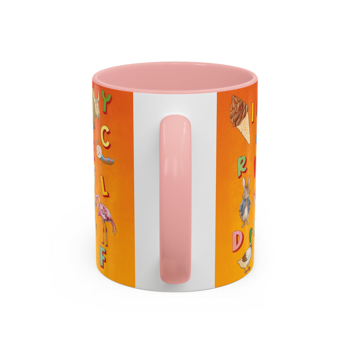 Animal Alphabet Accent Coffee Mug — Kids Learning ABCs, Colorful Educational Tea Cup (11/15 oz)