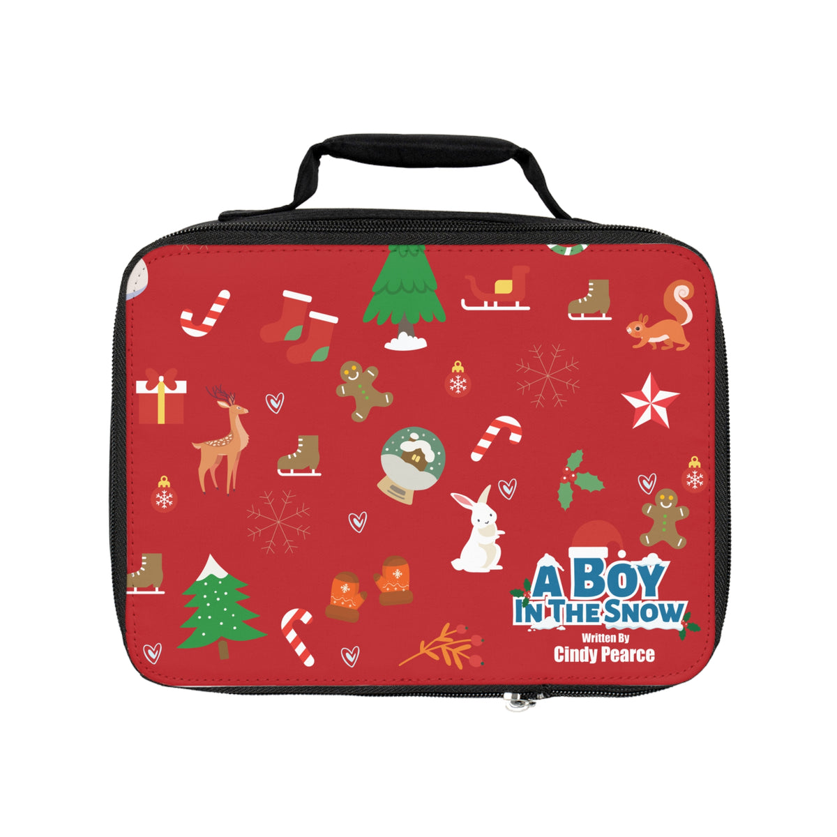 Christmas Kids Lunch Bag — 'A Boy in the Snow' Holiday Pattern