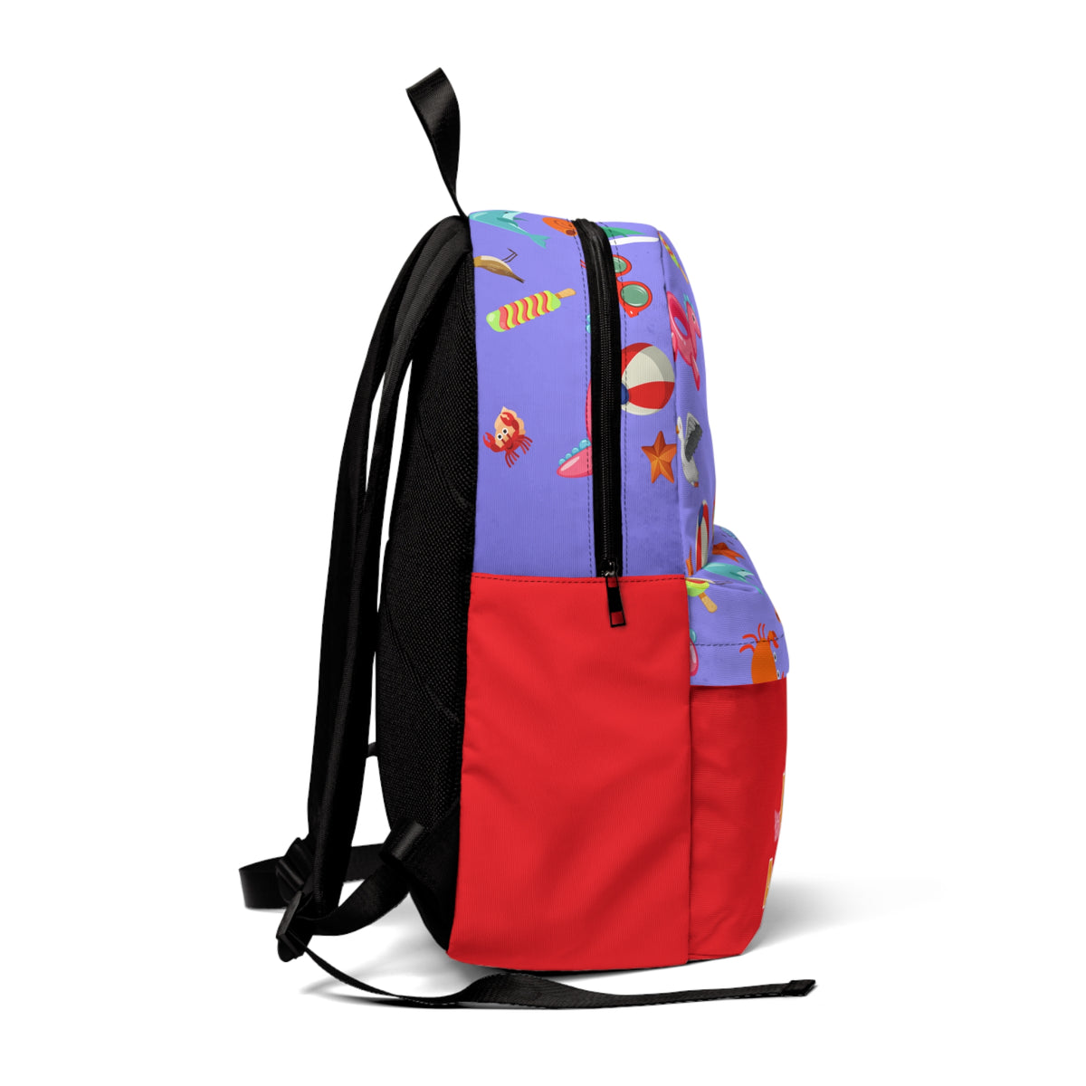 Beach Print Backpack — “A Girl at the Beach” Cute Summer School Bag