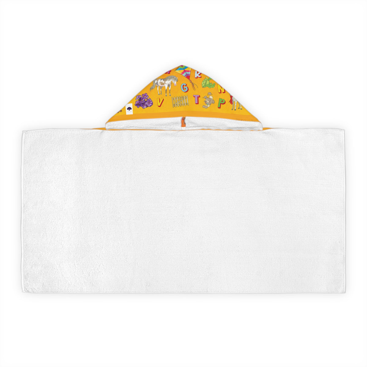 Kids Alphabet Hooded Towel – Bright Animal & Objects ABC Beach Towel