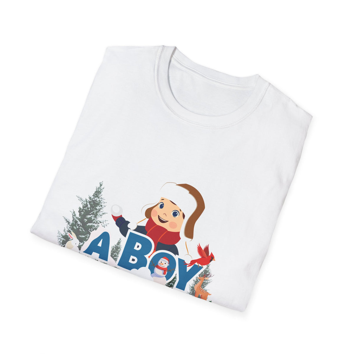 A Boy in the Snow T-Shirt — Cute Winter Kids Holiday Tee