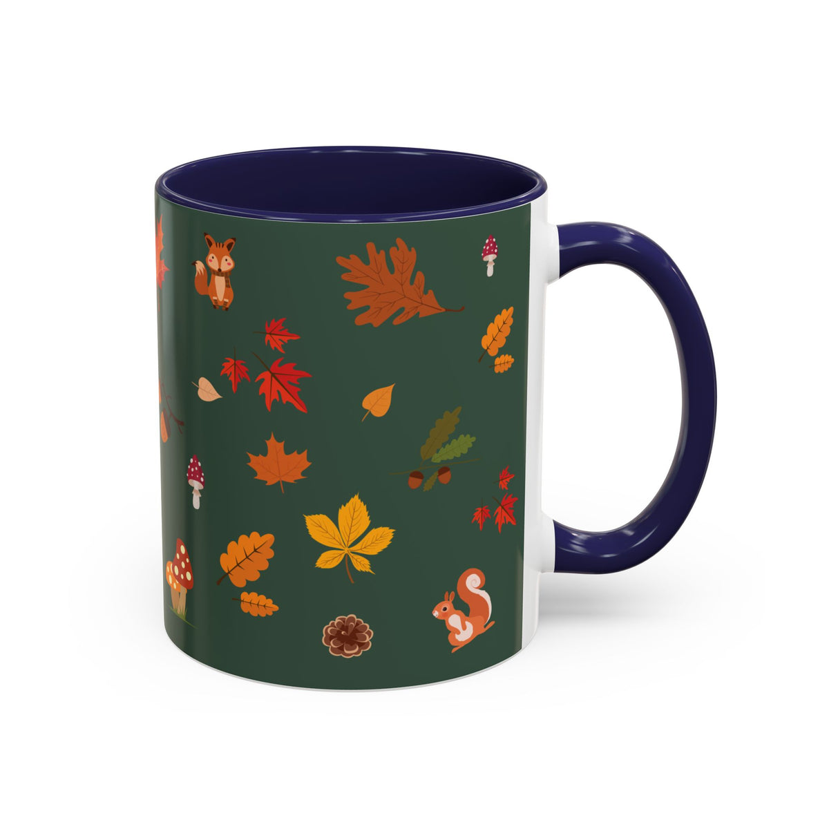 Copy of Christmas Pattern Accent Coffee Mug — Red Holiday Icons (11/15oz)