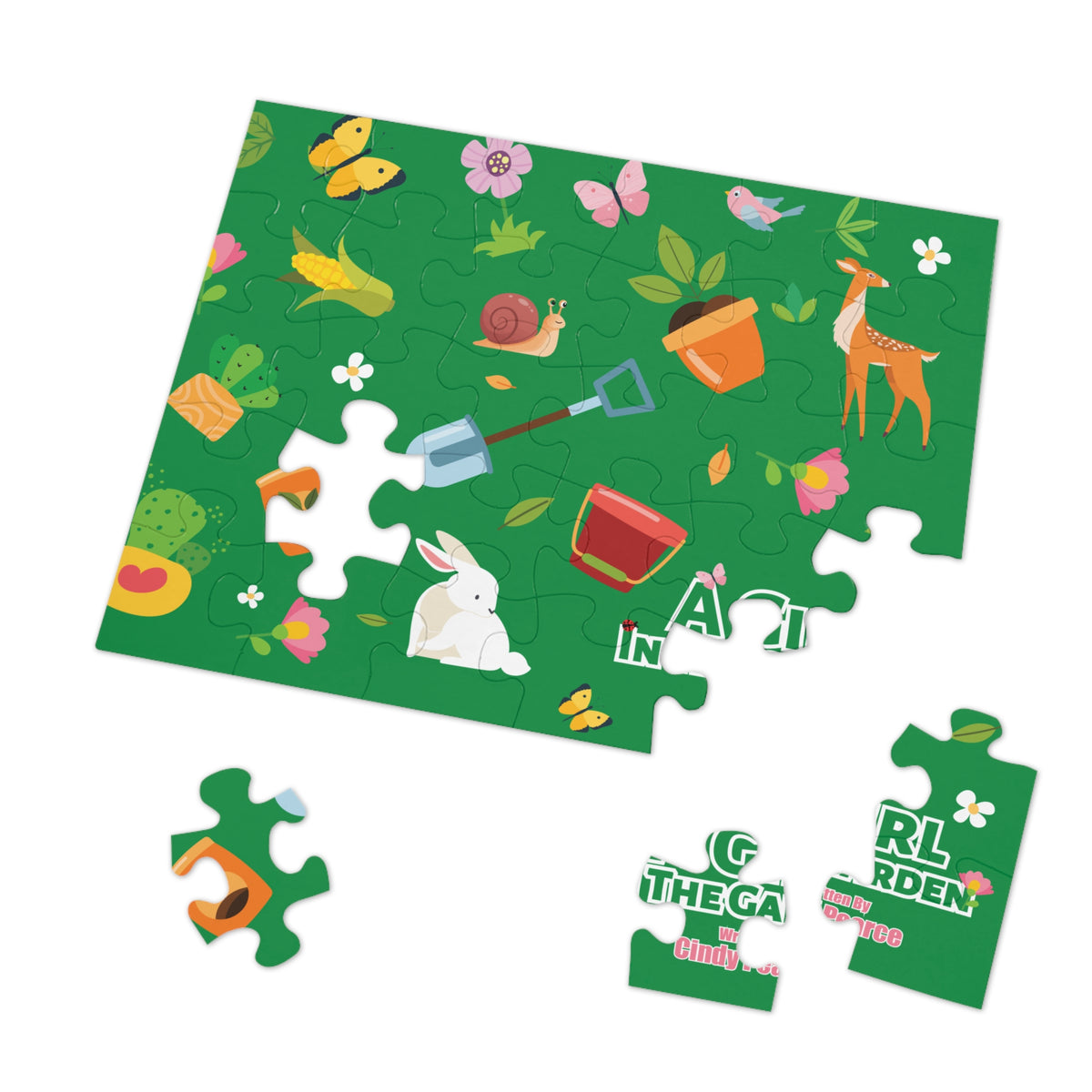 Garden Animals Jigsaw Puzzle — "A Girl in the Garden" Tin Puzzle