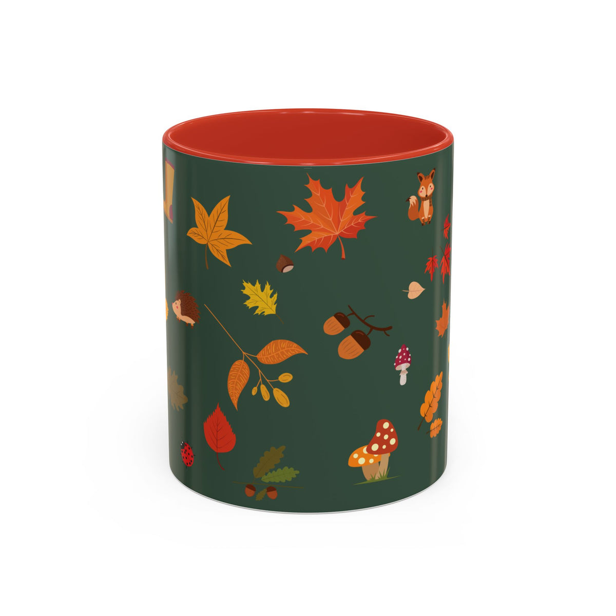 Copy of Christmas Pattern Accent Coffee Mug — Red Holiday Icons (11/15oz)