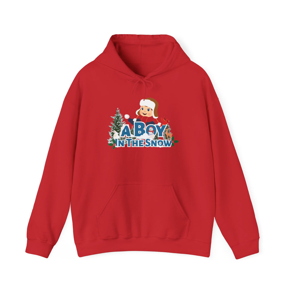 Hoodie — "A Boy in the Snow" Cute Winter Kids Graphic Hoodie