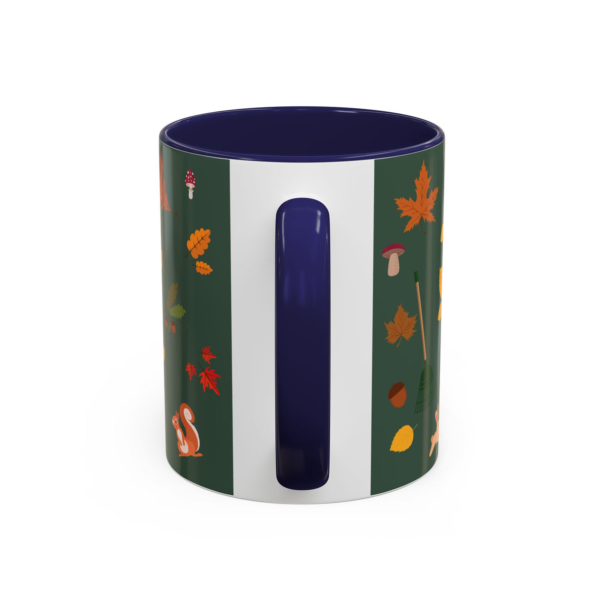 Copy of Christmas Pattern Accent Coffee Mug — Red Holiday Icons (11/15oz)