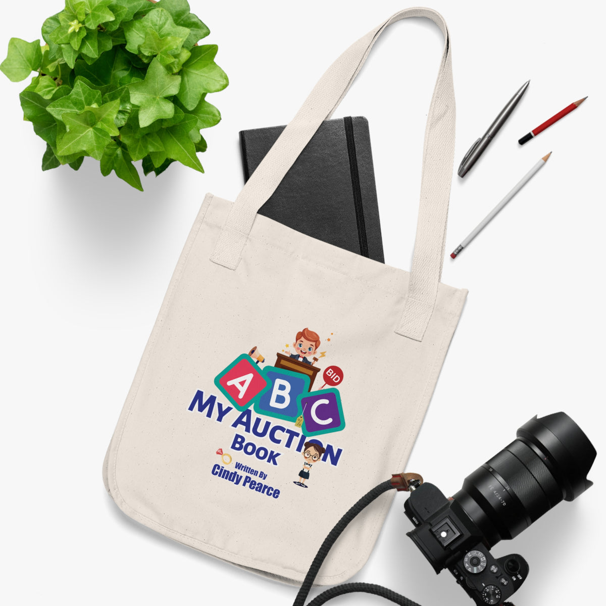 ABC My Auction Book Canvas Tote — Kids Alphabet Book Reusable Bag