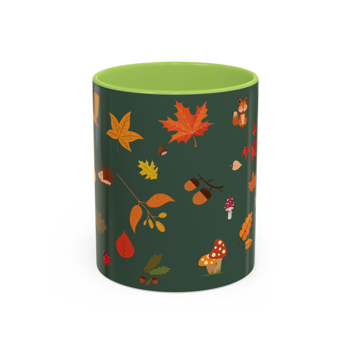 Copy of Christmas Pattern Accent Coffee Mug — Red Holiday Icons (11/15oz)