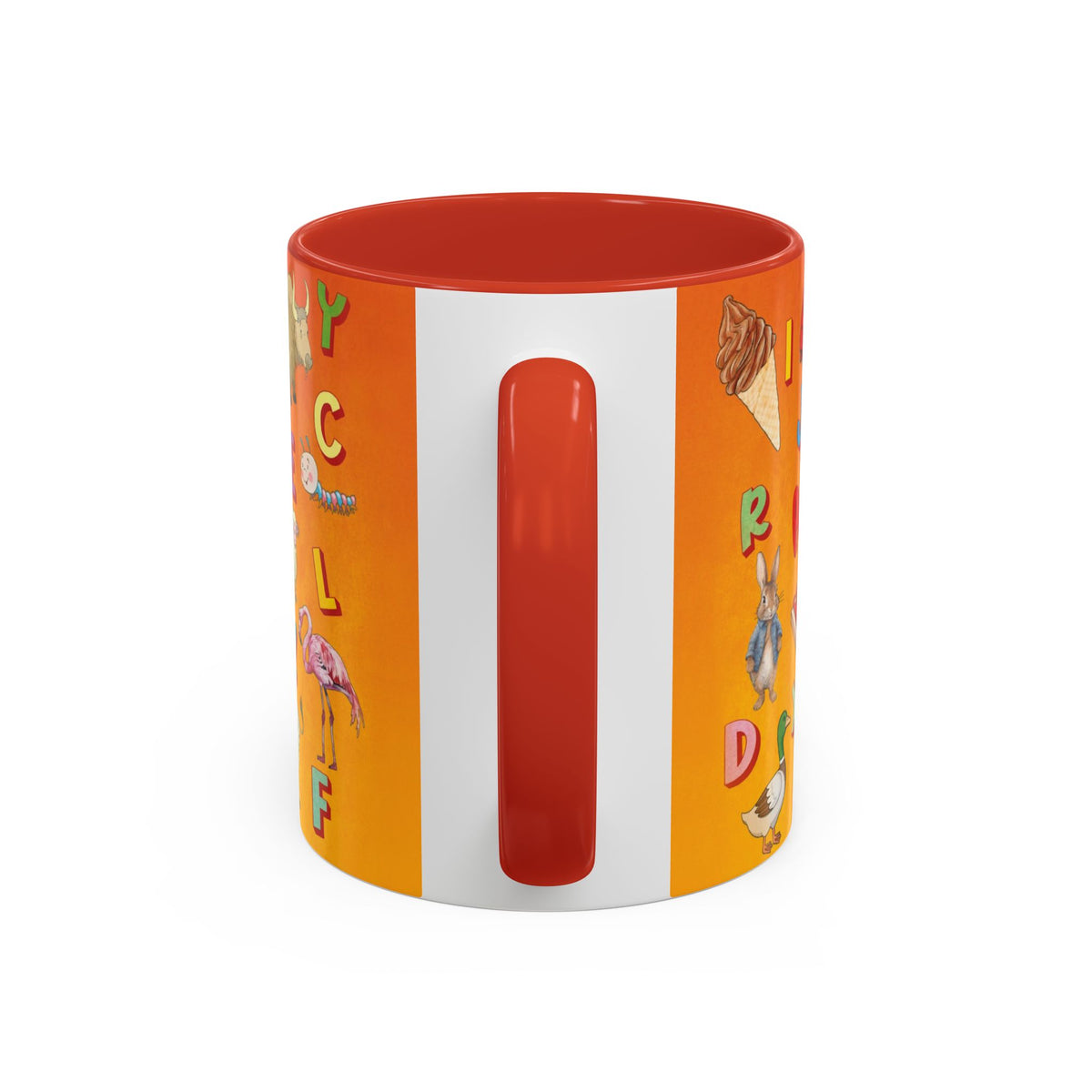 Animal Alphabet Accent Coffee Mug — Kids Learning ABCs, Colorful Educational Tea Cup (11/15 oz)