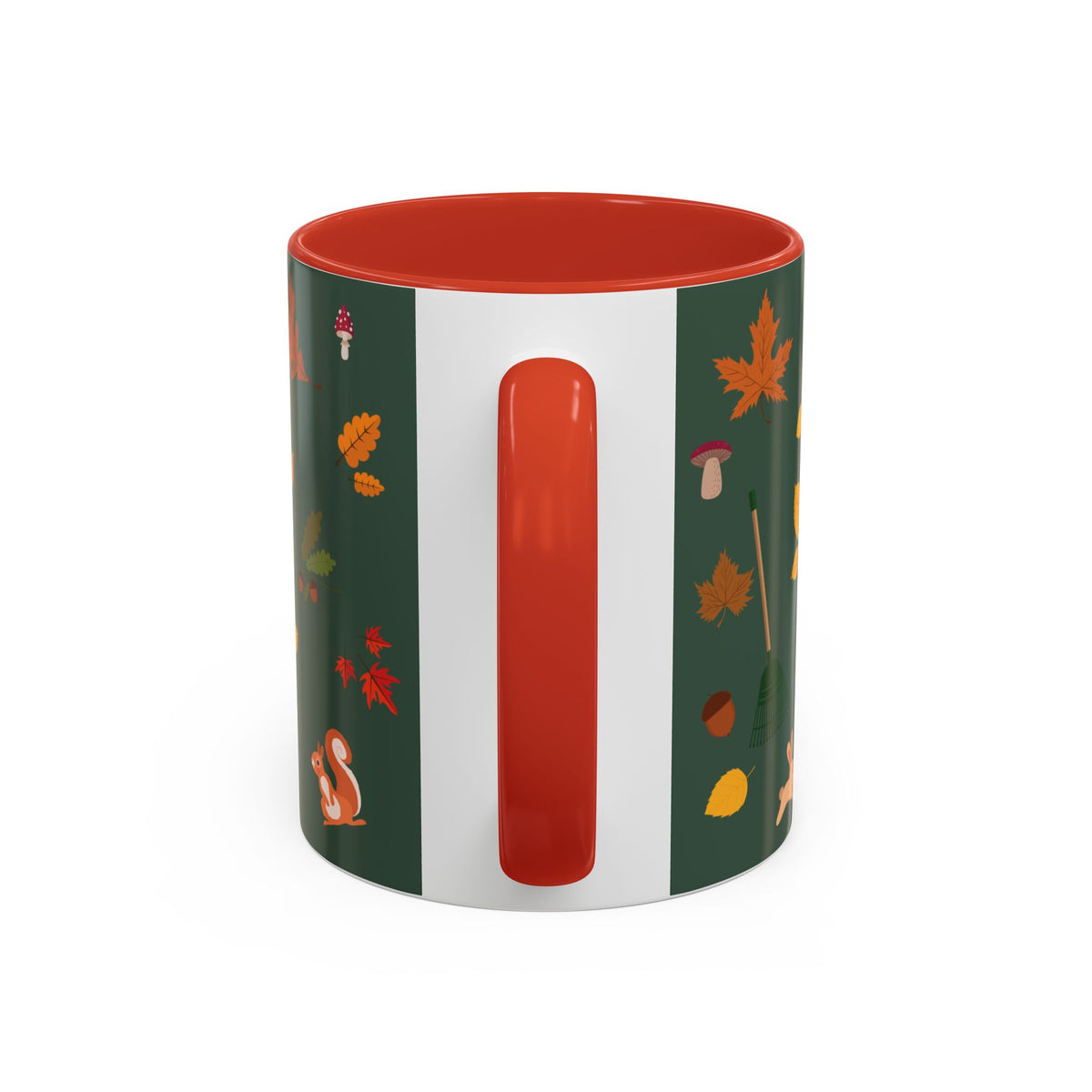 Copy of Christmas Pattern Accent Coffee Mug — Red Holiday Icons (11/15oz)