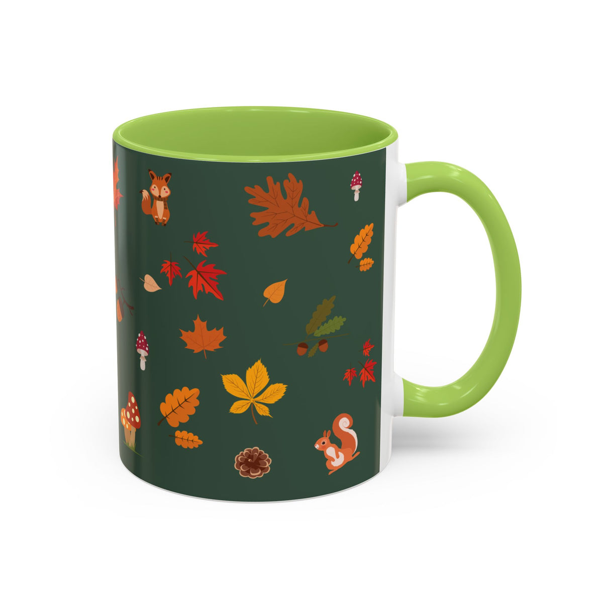 Copy of Christmas Pattern Accent Coffee Mug — Red Holiday Icons (11/15oz)