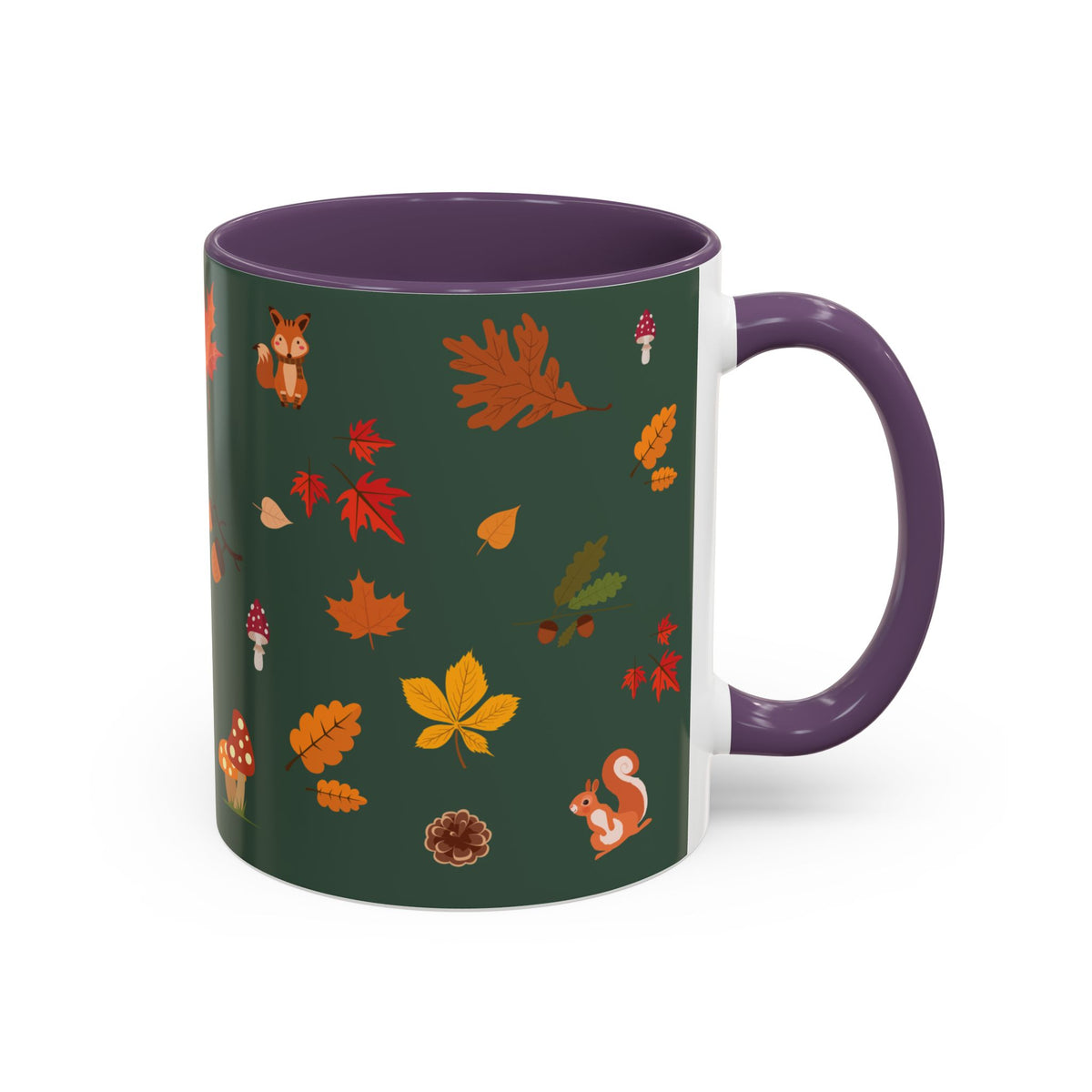 Copy of Christmas Pattern Accent Coffee Mug — Red Holiday Icons (11/15oz)