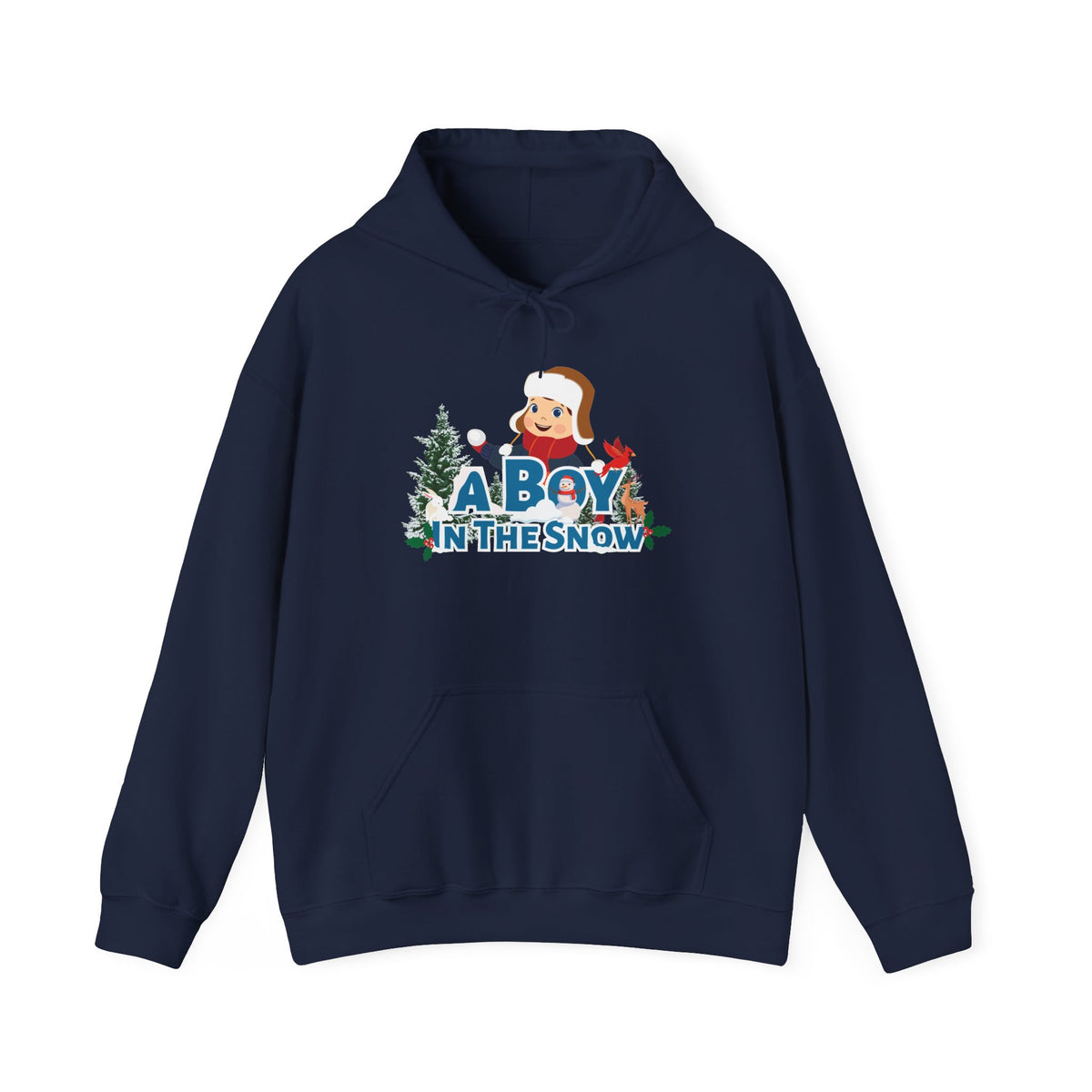 Hoodie — "A Boy in the Snow" Cute Winter Kids Graphic Hoodie