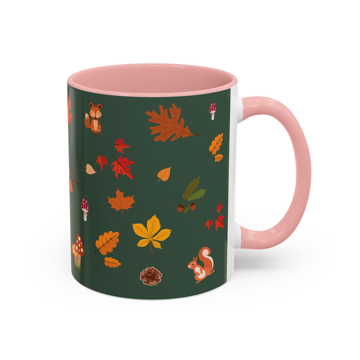 Copy of Christmas Pattern Accent Coffee Mug — Red Holiday Icons (11/15oz)