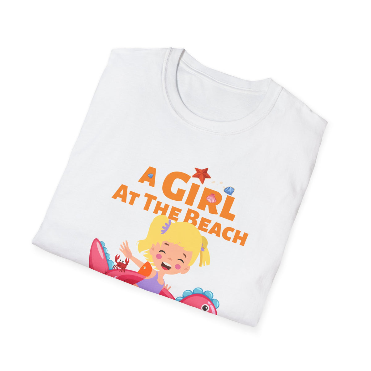 A Girl at the Beach T-Shirt — Cute Kid Surfing Graphic Tee