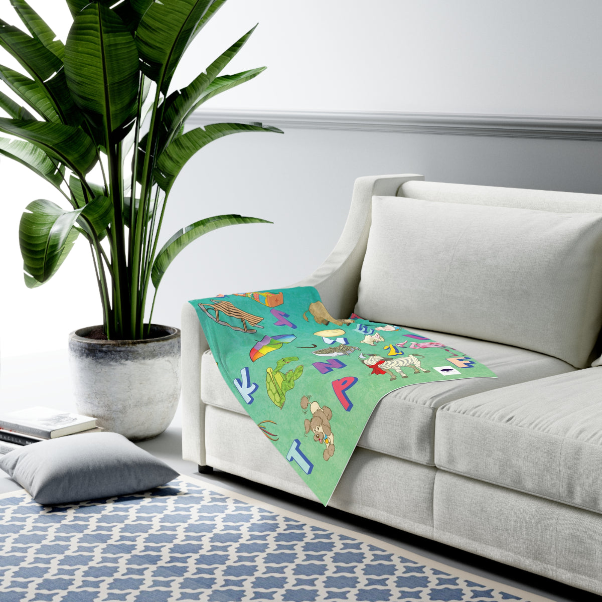Alphabet Animal Baby Swaddle Blanket – Colorful ABC Nursery Blanket