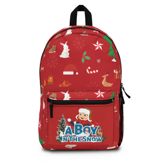 Christmas Kids Backpack — "A Boy in the Snow" Holiday School Bag
