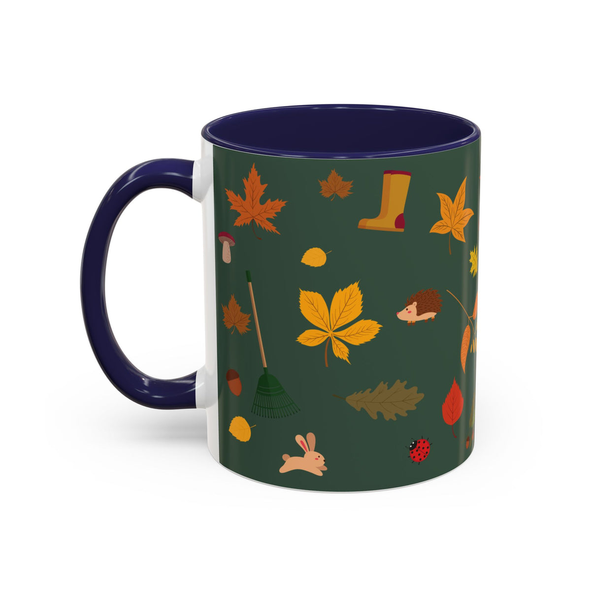 Copy of Christmas Pattern Accent Coffee Mug — Red Holiday Icons (11/15oz)