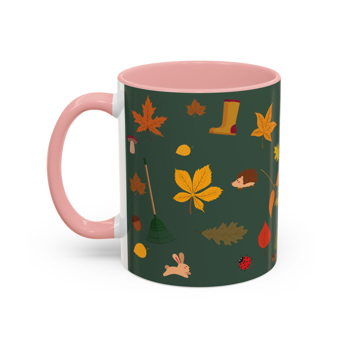 Copy of Christmas Pattern Accent Coffee Mug — Red Holiday Icons (11/15oz)