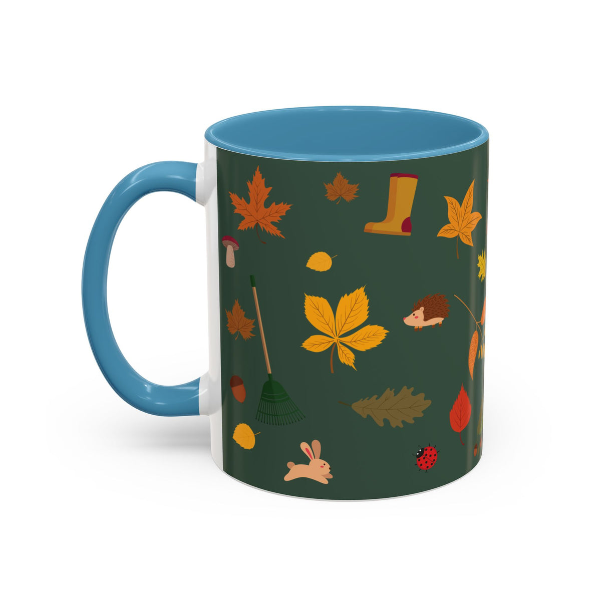 Copy of Christmas Pattern Accent Coffee Mug — Red Holiday Icons (11/15oz)