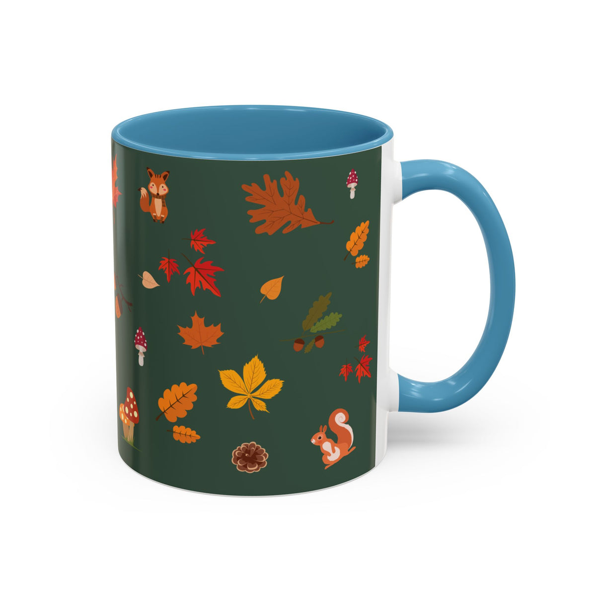 Copy of Christmas Pattern Accent Coffee Mug — Red Holiday Icons (11/15oz)