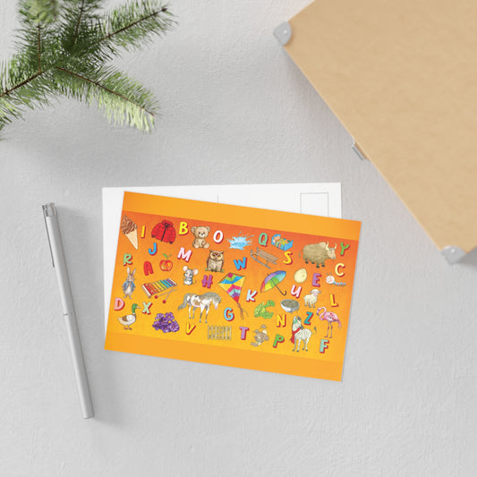 Alphabet Animals Fine Art Postcards – Bright Educational Kids Cards
