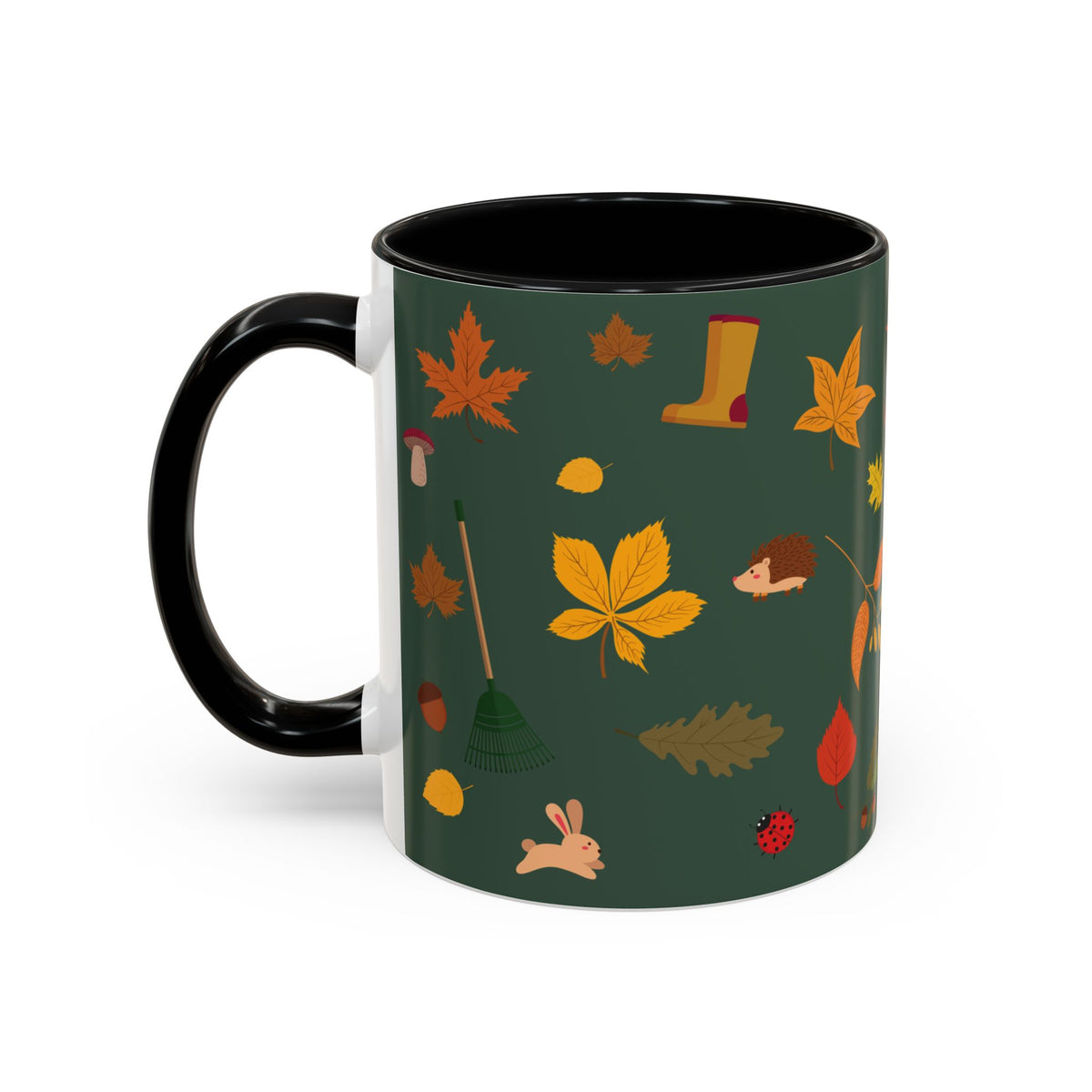 Copy of Christmas Pattern Accent Coffee Mug — Red Holiday Icons (11/15oz)