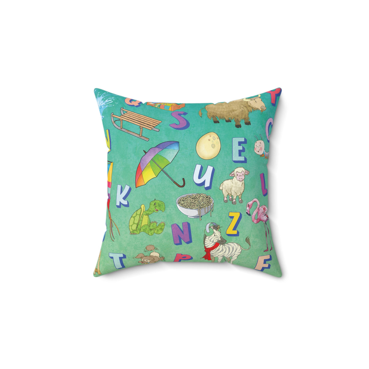 Alphabet Animal Kids Pillow — Colorful ABC Educational Throw Pillow