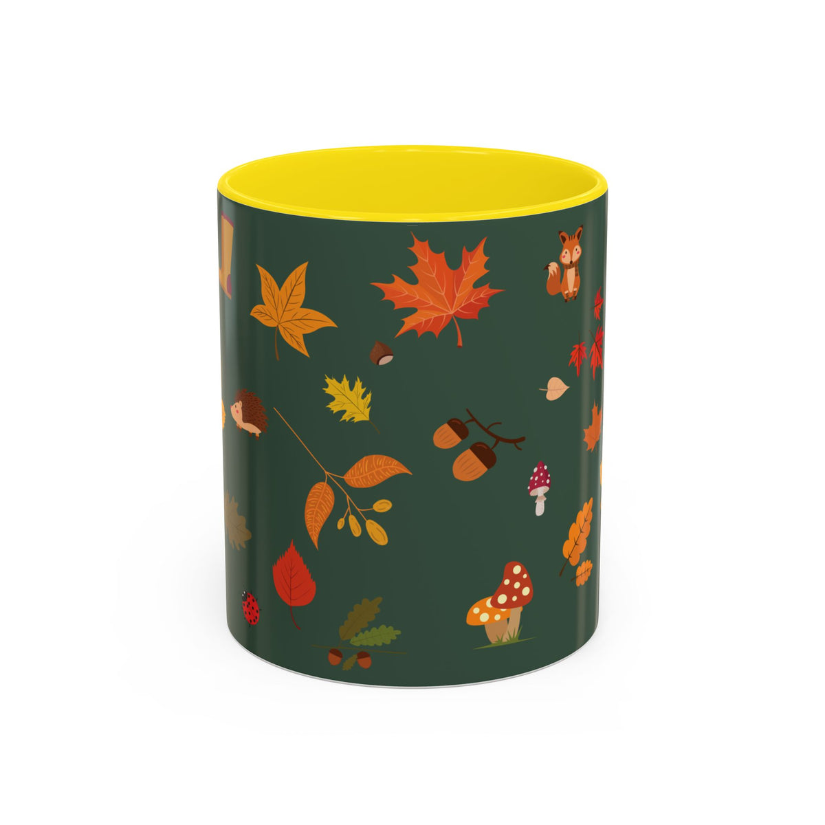 Copy of Christmas Pattern Accent Coffee Mug — Red Holiday Icons (11/15oz)