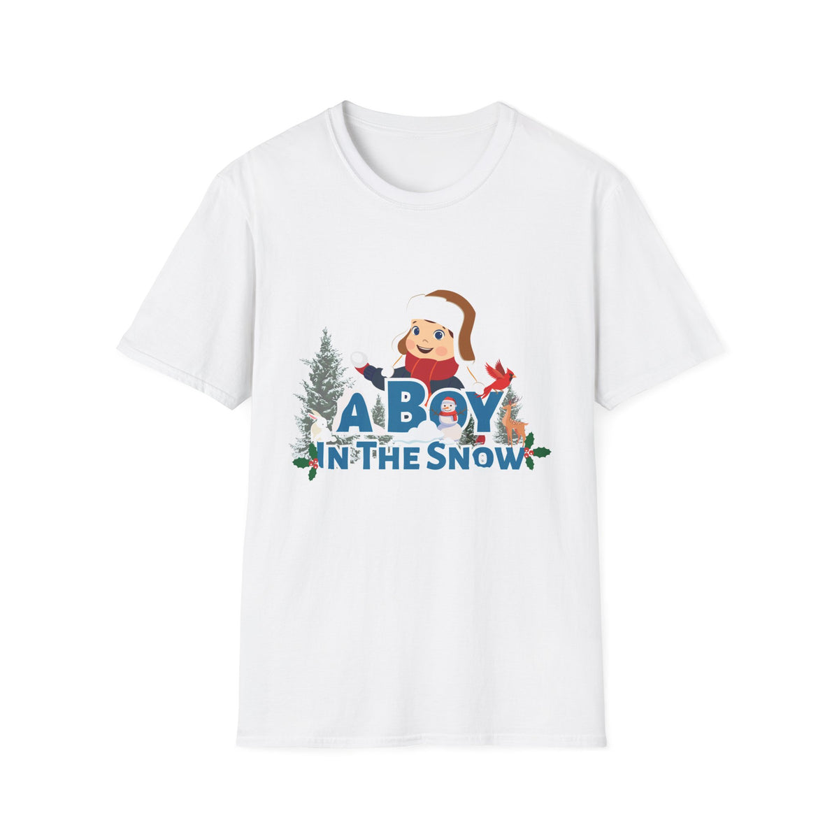 A Boy in the Snow T-Shirt — Cute Winter Kids Holiday Tee