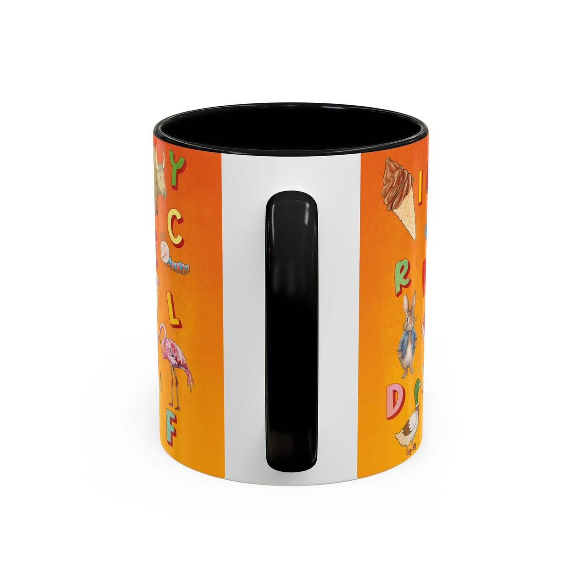 Animal Alphabet Accent Coffee Mug — Kids Learning ABCs, Colorful Educational Tea Cup (11/15 oz)