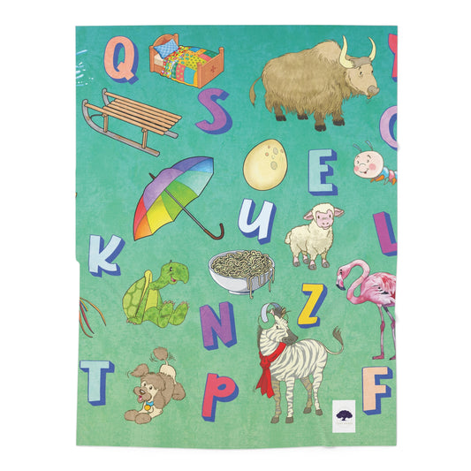 Alphabet Animal Baby Swaddle Blanket – Colorful ABC Nursery Blanket