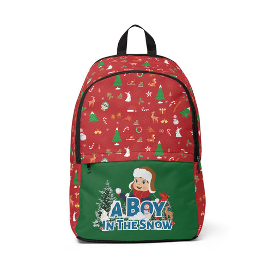 A Boy in the Snow Christmas Backpack — Kids Holiday School Bag