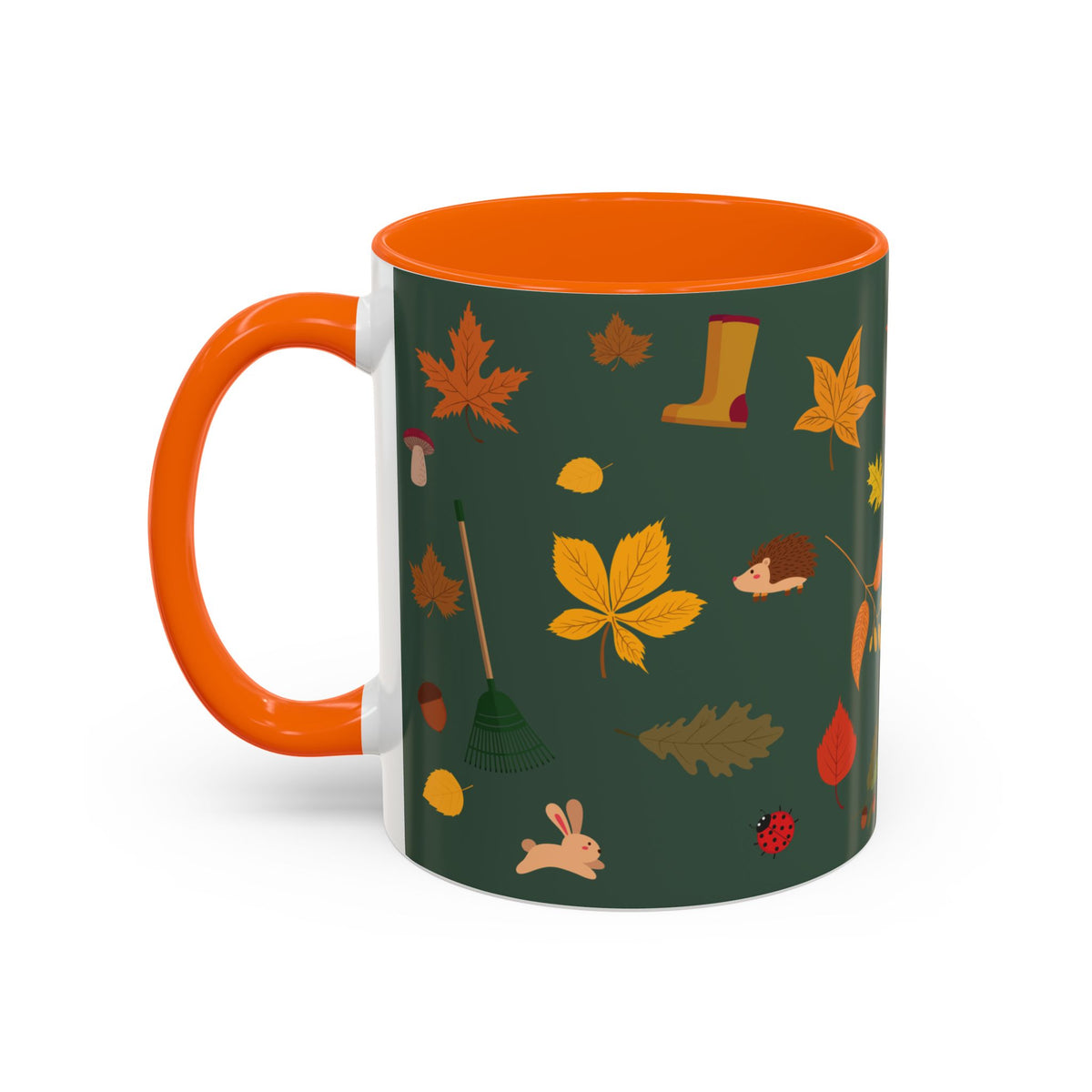 Copy of Christmas Pattern Accent Coffee Mug — Red Holiday Icons (11/15oz)