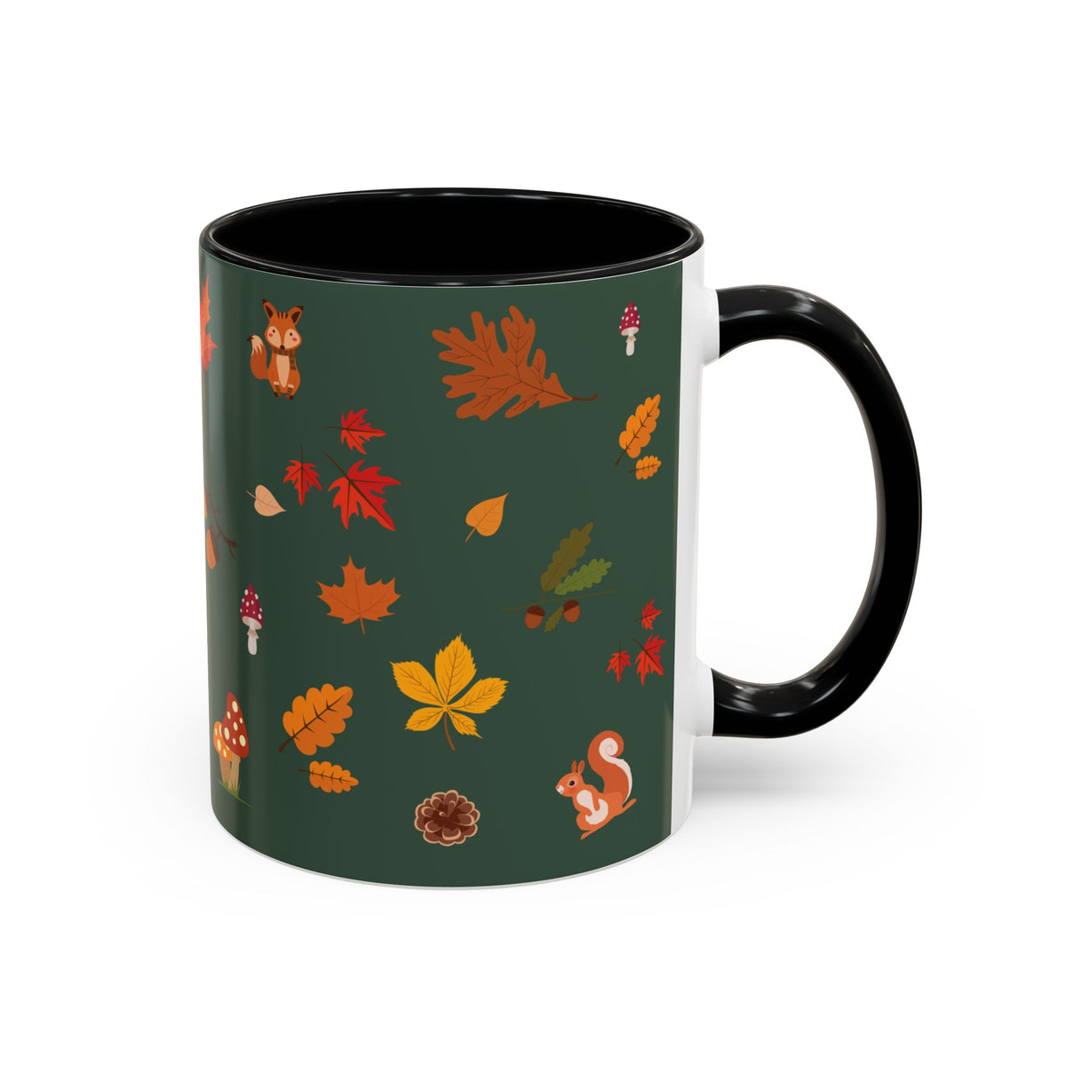 Copy of Christmas Pattern Accent Coffee Mug — Red Holiday Icons (11/15oz)