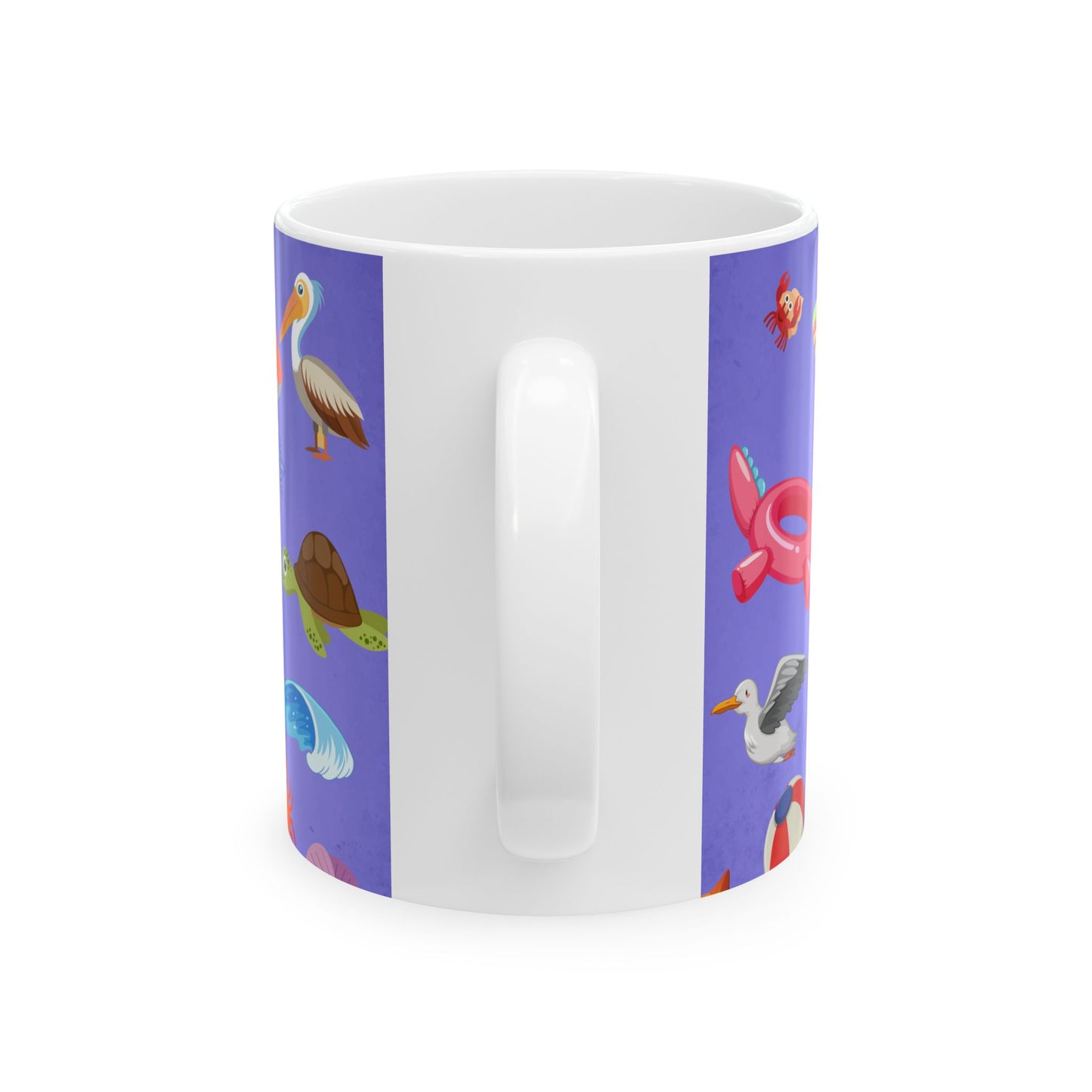 A Girl at the Beach – Ceramic Mug, Beach Theme (Purple)