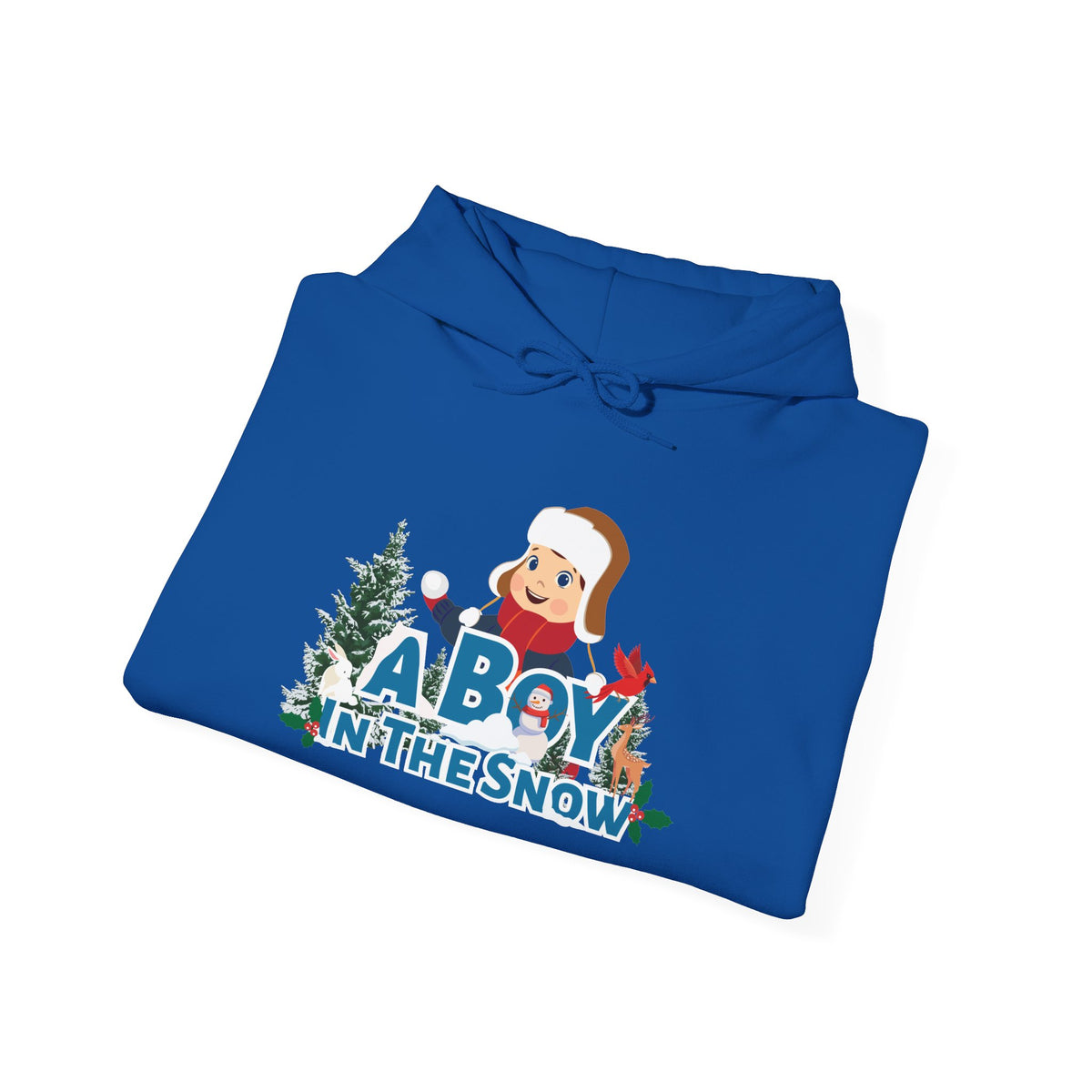Hoodie — "A Boy in the Snow" Cute Winter Kids Graphic Hoodie