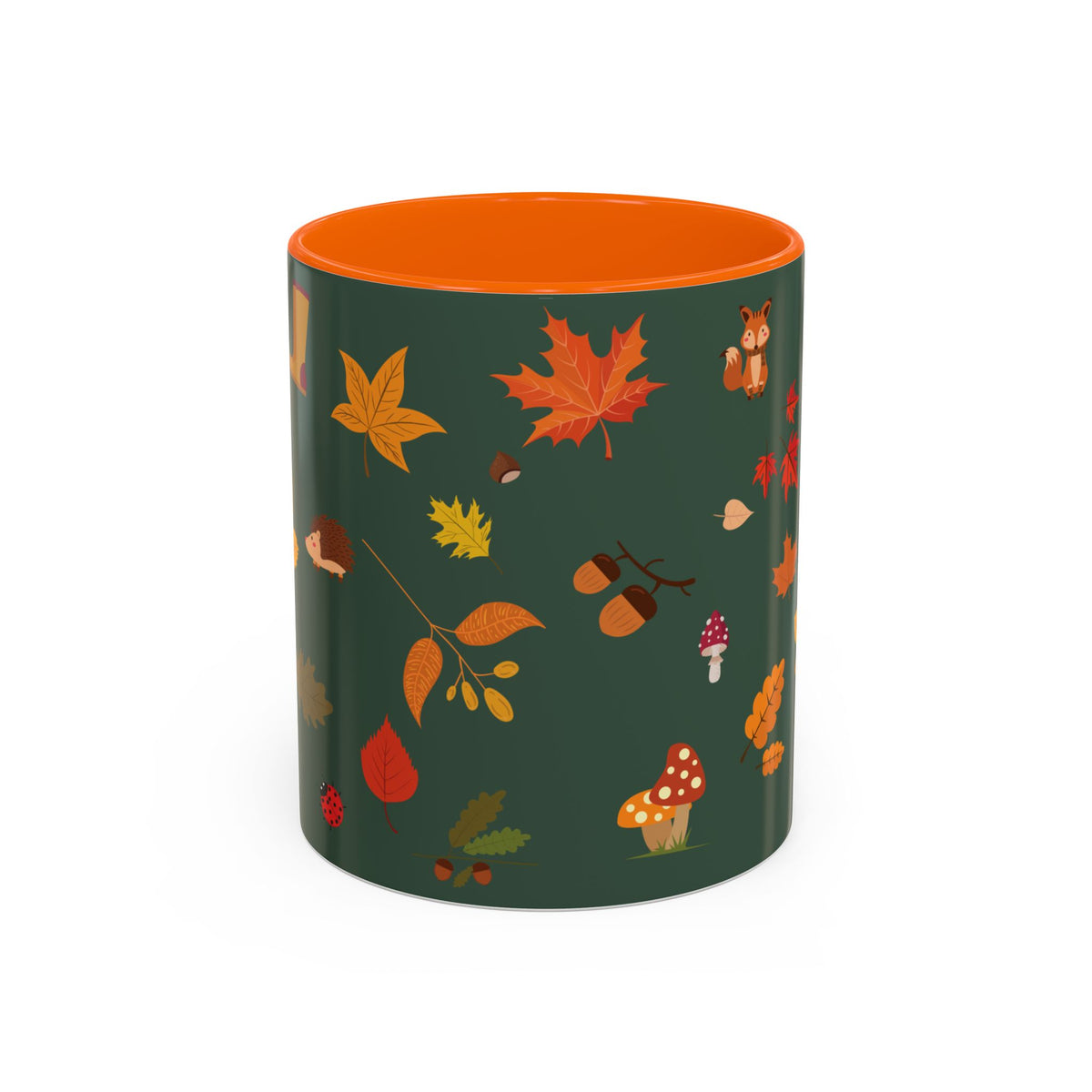 Copy of Christmas Pattern Accent Coffee Mug — Red Holiday Icons (11/15oz)