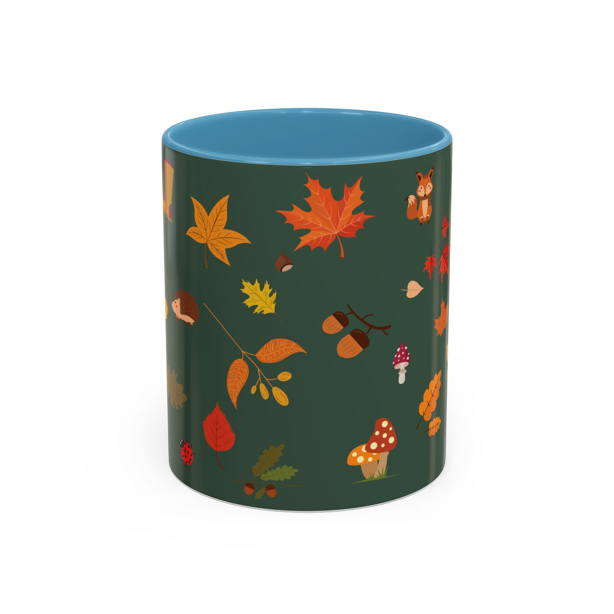 Copy of Christmas Pattern Accent Coffee Mug — Red Holiday Icons (11/15oz)