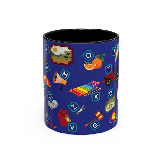 Alphabet Playful Icons Coffee Mug — Kids Learning & Teacher Gift