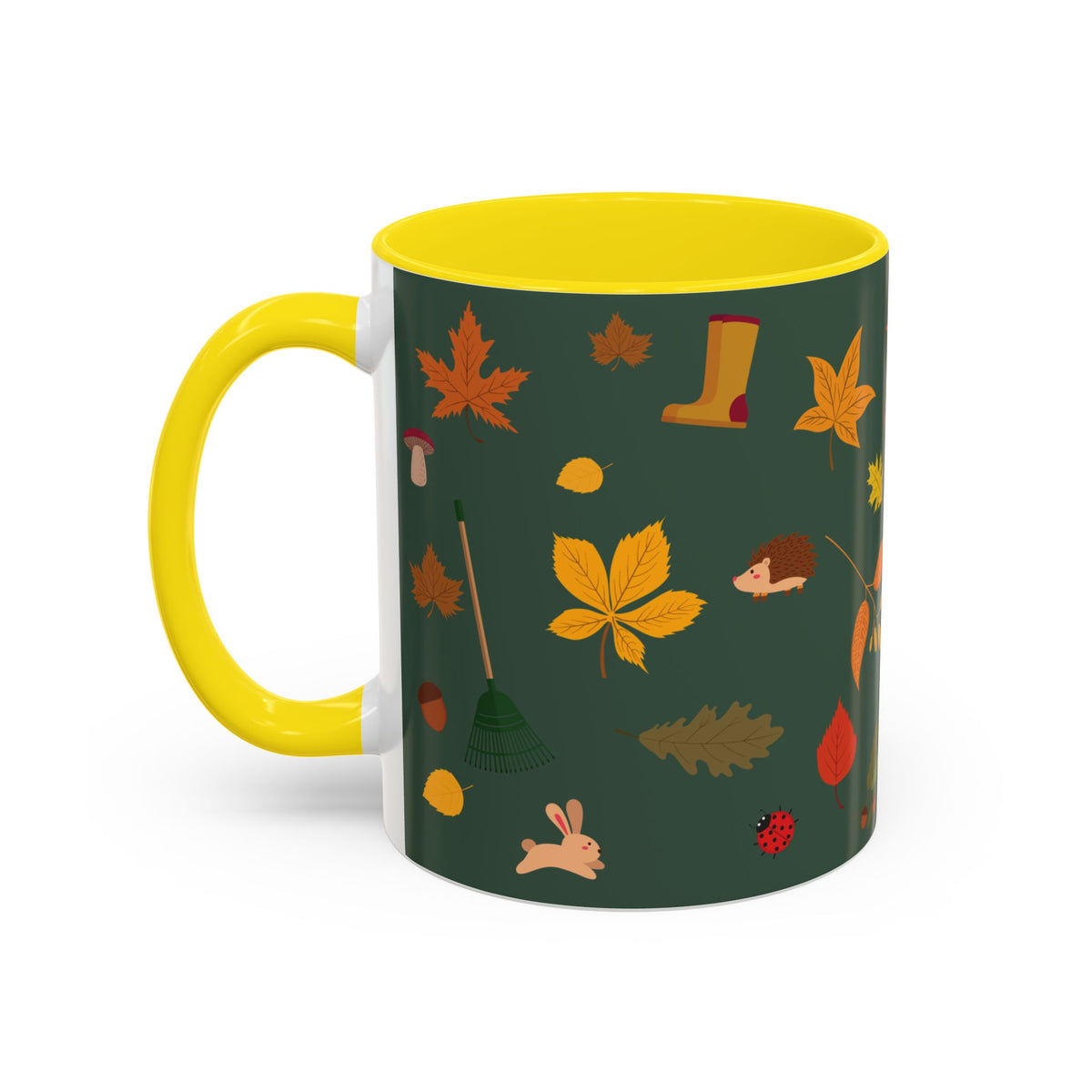 Copy of Christmas Pattern Accent Coffee Mug — Red Holiday Icons (11/15oz)