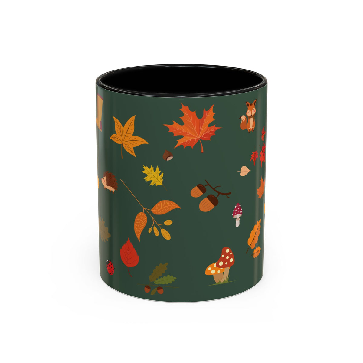 Copy of Christmas Pattern Accent Coffee Mug — Red Holiday Icons (11/15oz)